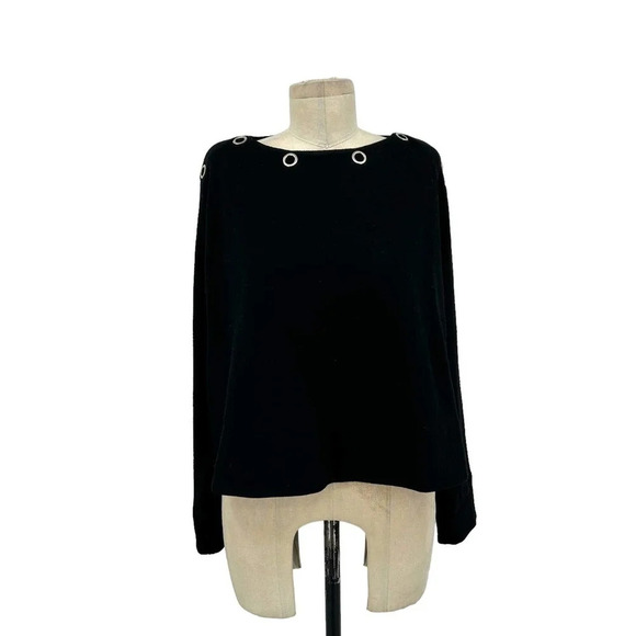 Pringle of‎ Scotland for Shari's Black Grommet Neck Sweater Size US 4 - Picture 1 of 8